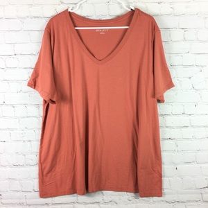 Ava Viv coral short sleeve v neck shirt plus 2X NWOT